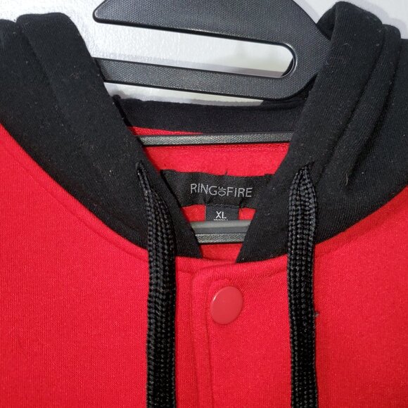 Ring of Fire Men's Hooded Varsity Jacket, Size XL - Picture 5 of 7